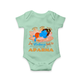Haathi Ghoda Paalki Jai Kanhaiya Laal Ki Romper | Custom Baby Romper for Krishna Celebrations - MINT GREEN - New Born (Chest 14")