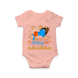 Haathi Ghoda Paalki Jai Kanhaiya Laal Ki Romper | Custom Baby Romper for Krishna Celebrations - PEACH - New Born (Chest 14")