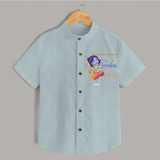 Mukunda Mukunda Krishna Shirt | Custom Baby Shirt for Krishna Enthusiasts - ARCTIC BLUE - 0 - 6 Months Old (Chest 23")