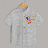 Mukunda Mukunda Krishna Shirt | Custom Baby Shirt for Krishna Enthusiasts - GREY - 0 - 6 Months Old (Chest 23")