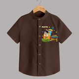 Mother's Mischievous Little Krishna Shirt | Custom Baby Shirt for Krishna's Little One - CHOCOLATE BROWN - 0 - 6 Months Old (Chest 23")