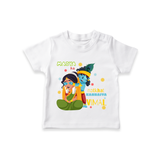 Mother's Mischievous Little Krishna T-Shirt | Custom Baby T-Shirt for Krishna's Little One - WHITE - 0-5 Months Old (Chest 17")