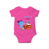 Little Butter Thief Romper | Personalized Baby Romper for Krishna Lovers - HOT PINK - New Born (Chest 14")