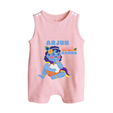 Cutest Kanna Romper Suit | The Most Adorable Form of Baby Krishna - BABY PINK - 0 - 5 Months Old (Chest 18")