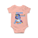 Cutest Kanna Romper | The Most Adorable Form of Baby Krishna - PEACH - New Born (Chest 14")