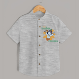 Little Krishna Shirt | Personalized Baby Shirt for Krishna Devotees - GREY - 0 - 6 Months Old (Chest 23")