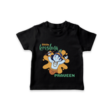 Little Krishna T-Shirt | Personalized Baby T-Shirt for Krishna Devotees - BLACK - 0-5 Months Old (Chest 17")