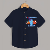 I Love Krishna Shirt | Custom Baby Shirt for Krishna Fans - NAVY BLUE - 0 - 6 Months Old (Chest 23")