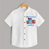 I Love Krishna Shirt | Custom Baby Shirt for Krishna Fans - WHITE - 0 - 6 Months Old (Chest 23")