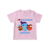 I Love Krishna T-Shirt | Custom Baby T-Shirt for Krishna Fans - BABY PINK - 0-5 Months Old (Chest 17")