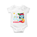 Cute Krishna Romper | Personalized Baby Romper for Krishna Lovers - WHITE - New Born (Chest 14")