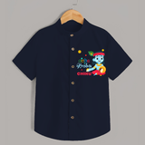 Cute Krishna Shirt | Personalized Baby Shirt for Krishna Lovers - NAVY BLUE - 0 - 6 Months Old (Chest 23")