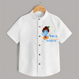 Naughty Krishna Shirt | Custom Baby Shirt for Krishna Enthusiasts - WHITE - 0 - 6 Months Old (Chest 23")