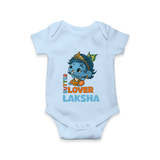 Butter Lover Romper | Personalized Baby Romper for Krishna Celebrations - BABY BLUE - New Born (Chest 14")