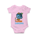 Butter Lover Romper | Personalized Baby Romper for Krishna Celebrations - BABY PINK - New Born (Chest 14")