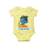 Butter Lover Romper | Personalized Baby Romper for Krishna Celebrations - PASTEL YELLOW - New Born (Chest 14")