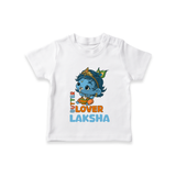Butter Lover T-Shirt | Personalized Baby T-Shirt for Krishna Celebrations - WHITE - 0-5 Months Old (Chest 17")