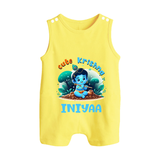 Cute Krishna Romper Suit | Custom Baby Romper Suit for Krishna Fans - PASTEL YELLOW - 0 - 5 Months Old (Chest 18")
