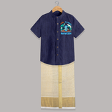 Cute Krishna Shirt And Dhoti | Custom Baby Shirt And Dhoti for Krishna Fans - DARK BLUE - 0 - 6 Months Old (Chest-23") (Dhoti length-14")