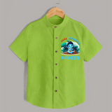 Cute Krishna Shirt | Custom Baby Shirt for Krishna Fans - LIME GREEN - 0 - 6 Months Old (Chest 23")