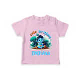 Cute Krishna T-Shirt | Custom Baby T-Shirt for Krishna Fans - BABY PINK - 0-5 Months Old (Chest 17")