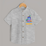 Blessed By Krishna Shirt | Personalized Baby Shirt for Krishna Lovers - GREY - 0 - 6 Months Old (Chest 23")