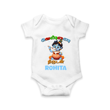 Butter Thief Romper |Custom Baby Romper for Krishna Fans - WHITE - New Born (Chest 14")