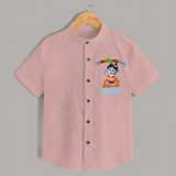 Butter Thief Shirt | Custom Baby Shirt for Krishna Fans - PEACH - 0 - 6 Months Old (Chest 23")