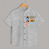 Krishna's Little Butter Thief Shirt | Custom Baby Shirt for Krishna Devotees - GREY - 0 - 6 Months Old (Chest 23")