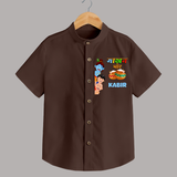 The Butter Thief Shirt | Custom Baby Shirt for Krishna's Mischievous Baby - CHOCOLATE BROWN - 0 - 6 Months Old (Chest 23")