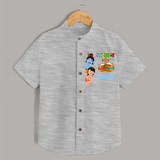 The Butter Thief Shirt | Custom Baby Shirt for Krishna's Mischievous Baby - GREY - 0 - 6 Months Old (Chest 23")