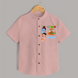 The Butter Thief Shirt | Custom Baby Shirt for Krishna's Mischievous Baby - PEACH - 0 - 6 Months Old (Chest 23")