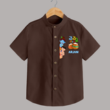 Butter Thief Shirt | Personalized Baby Shirt for Krishna Fans - CHOCOLATE BROWN - 0 - 6 Months Old (Chest 23")