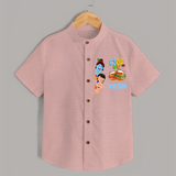 Little Butter Thief Shirt | Personalized Baby Shirt for Krishna's Butter Lover - PEACH - 0 - 6 Months Old (Chest 23")