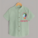 Achyutam Keshavam Krishna Damodaram Shirt | Personalized Baby Shirt for Krishna Devotees - MINT GREEN - 0 - 6 Months Old (Chest 23")