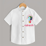 Achyutam Keshavam Krishna Damodaram Shirt | Personalized Baby Shirt for Krishna Devotees - WHITE - 0 - 6 Months Old (Chest 23")