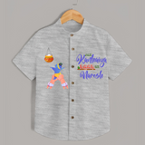 Jai Kanhaiya Laal Ki Shirt | Custom Baby Shirt to Celebrate Krishna's Mischief - GREY - 0 - 6 Months Old (Chest 23")