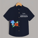 Little Butter Thief Shirt | Personalized Baby Shirt for Krishna's Mischievous Baby - NAVY BLUE - 0 - 6 Months Old (Chest 23")