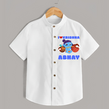 I Love Krishna Shirt | Custom Baby Shirt for Krishna Lovers - WHITE - 0 - 6 Months Old (Chest 23")