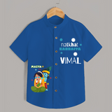 Mother's Mischievous Little Krishna Shirt | Personalized Baby Shirt for Your Little Krishna - COBALT BLUE - 0 - 6 Months Old (Chest 23")