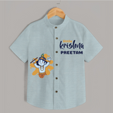 Little Krishna Shirt | Personalized Baby Shirt for Krishna Janmashtami - ARCTIC BLUE - 0 - 6 Months Old (Chest 23")