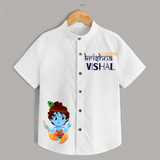 Naughty Krishna Shirt | Custom Baby Shirt for Krishna's Playful Spirit - WHITE - 0 - 6 Months Old (Chest 23")
