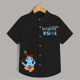 Naughty Krishna Shirt | Custom Baby Shirt for Krishna's Playful Spirit - BLACK - 0 - 6 Months Old (Chest 23")