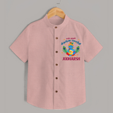 En Muthal Krishna Jayanthi Shirt | Personalized Baby Outfit for Krishna Jayanthi - PEACH - 0 - 6 Months Old (Chest 23")