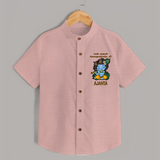 En Muthal Gokulashtami Shirt | Personalized Baby Outfit for Gokulashtami - PEACH - 0 - 6 Months Old (Chest 23")