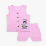 Celebrate En Muthal Gokulashtami | Custom Baby Jabla Set for Your Little One's First Gokulashtami - BABY PINK - 0 - 3 Months Old (Chest 9.8")