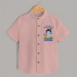 Celebrate En Muthal Gokulashtami | Custom Baby Shirt for Your Little One's First Gokulashtami - PEACH - 0 - 6 Months Old (Chest 23")