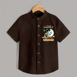 En Muthal Gokulashtami Special Shirt | Personalized Gokulashtami Outfit for Baby - CHOCOLATE BROWN - 0 - 6 Months Old (Chest 23")