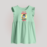 Jai Shri Krishna Baby Frock | Custom Baby Frock for Your Little Kanna - MINT GREEN - 0 - 3 Months Old (Chest 17")