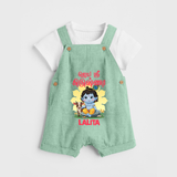 Jai Shri Krishna Dungaree Set | Custom Dungaree Set for Your Little Kanna - MINT GREEN - 0 - 5 Months Old (Chest 18")